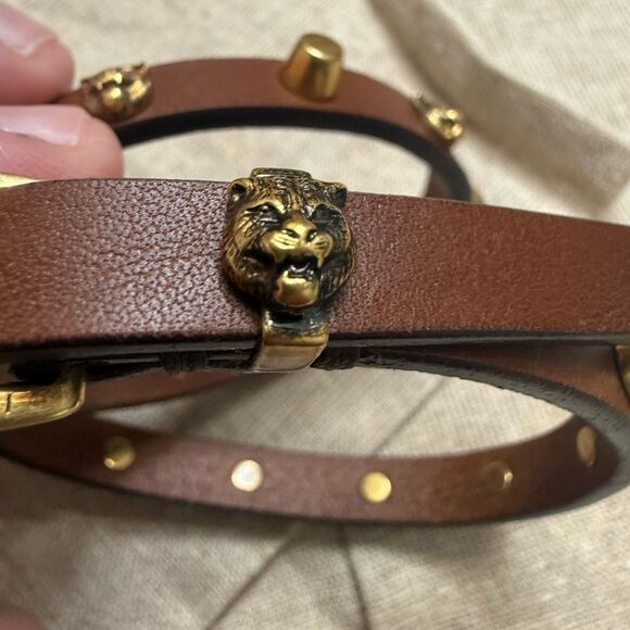 Brand new with box Gucci Feline Head Studded Double Wrap Bracelet - Picture 12 of 15
